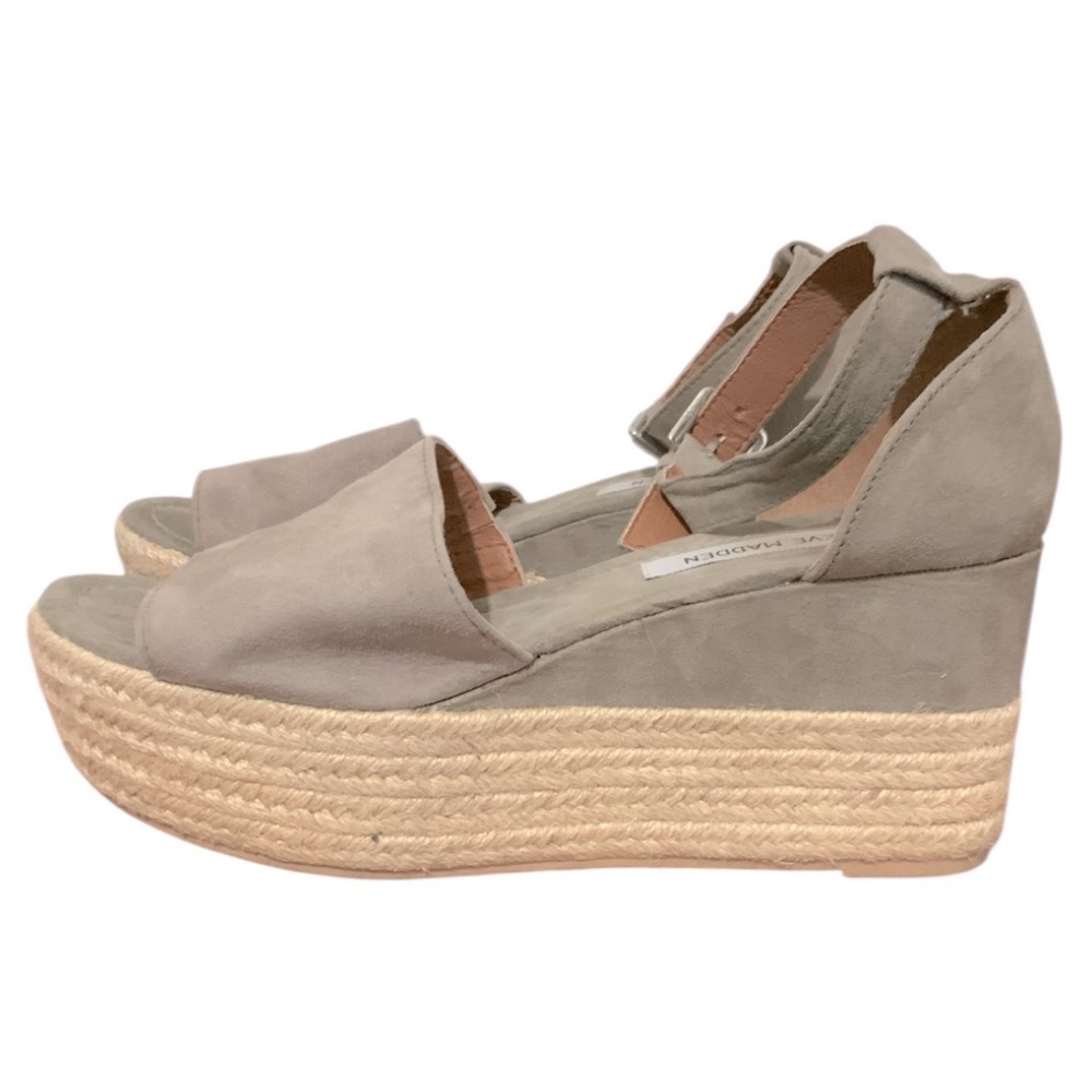 Steve Madden Suede Apolo Espadrille Platform Wedge
Sandals in Taupe Grey Sz 7.5 - Picture 3 of 8